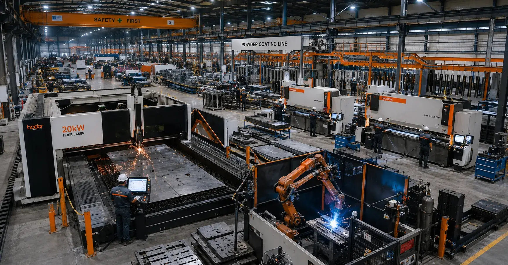 High power fiber laser production line