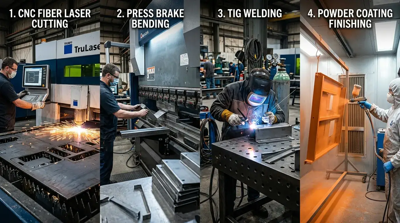 Core fabrication processes Laser cutting bending welding and finishing in sheet metal fabrication