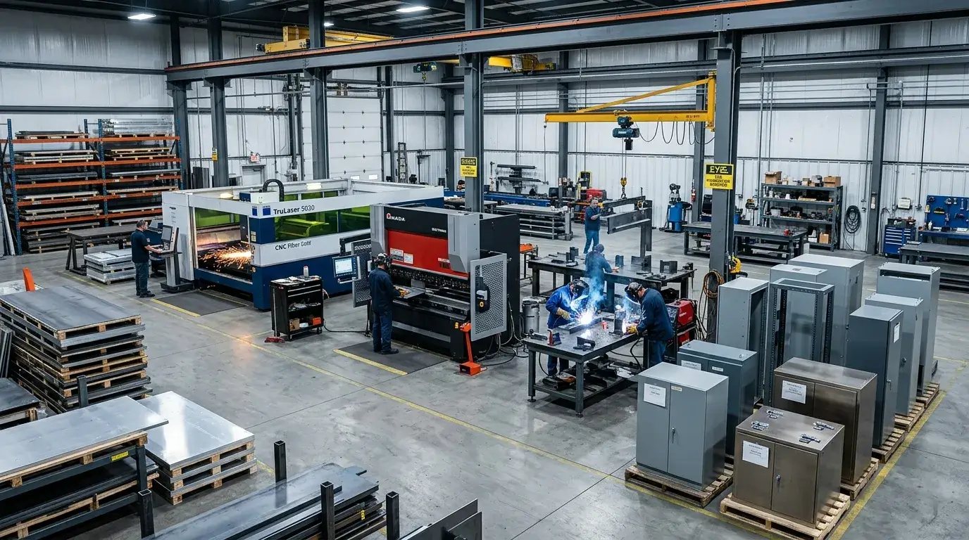 Sheet metal fabrication process Sheet metal fabrication process with cutting bending welding and finished parts