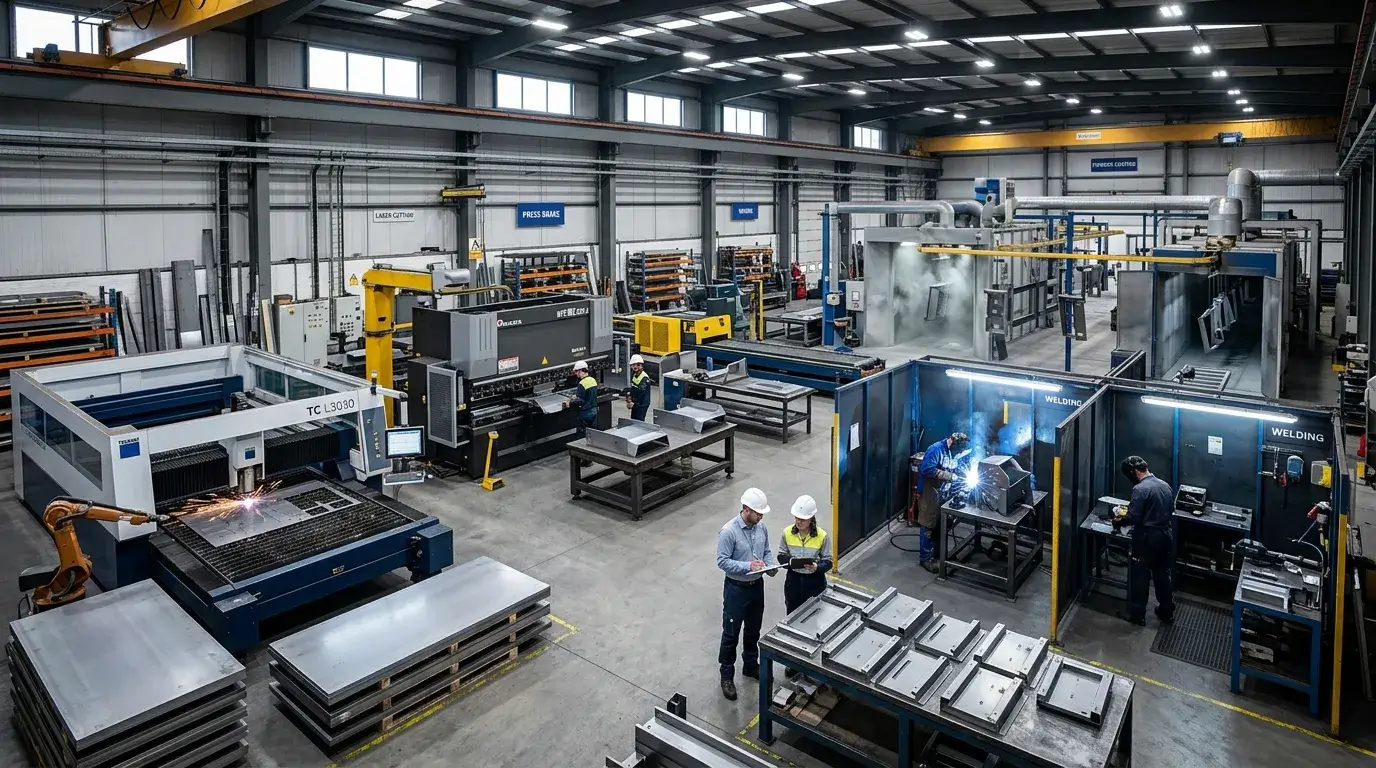 Fabrication process overview Sheet metal fabrication process workflow from cutting to finished parts