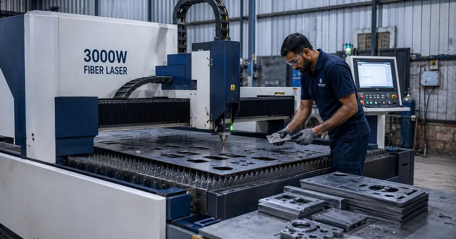 Mid power fiber laser steel cutting