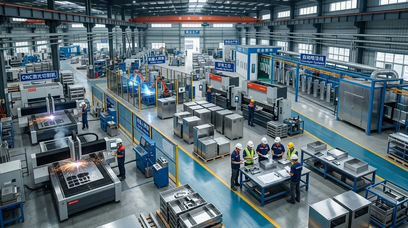 Global sheet metal fabrication factory floor