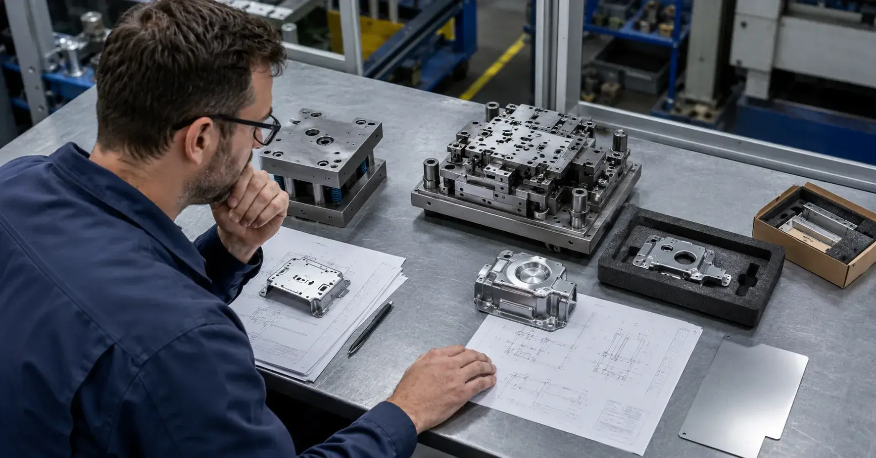 Comparing Metal Stamping Quotes Engineer comparing tooling, inspection, finishing, and packaging quote assumptions