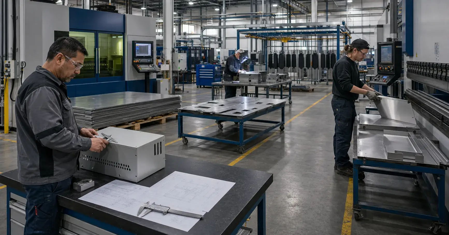 Sheet metal fabrication workflow from drawing to finished part
