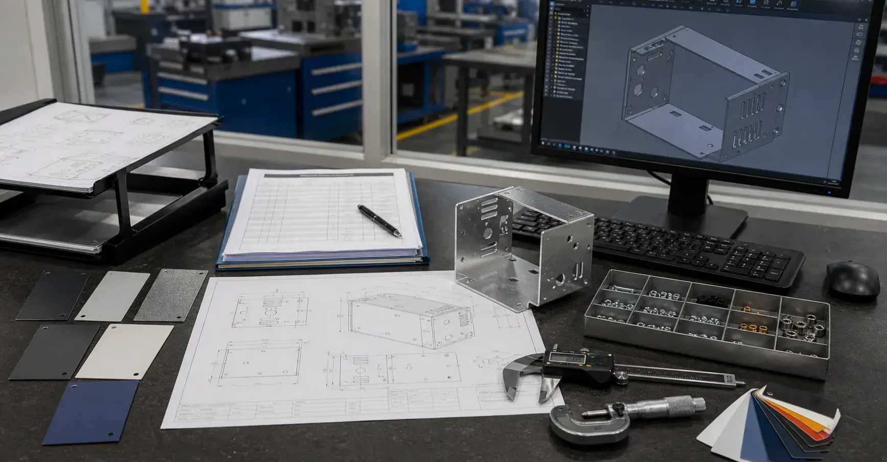 RFQ package with drawings and sheet metal samples